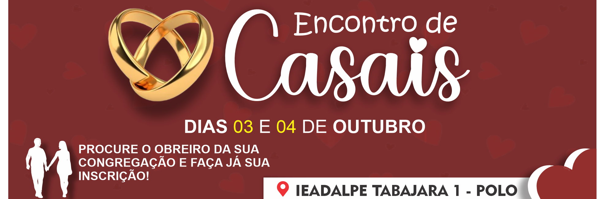 Encontro De Casais  Entre os dias 03 e 04 de Outubro - VENHA PARTICIPAR!